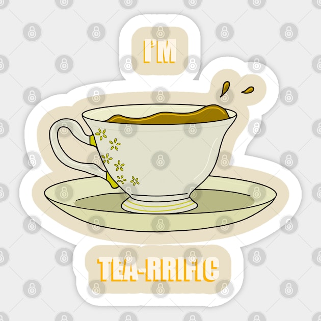 Tea-rrific Sticker by JazzyArt